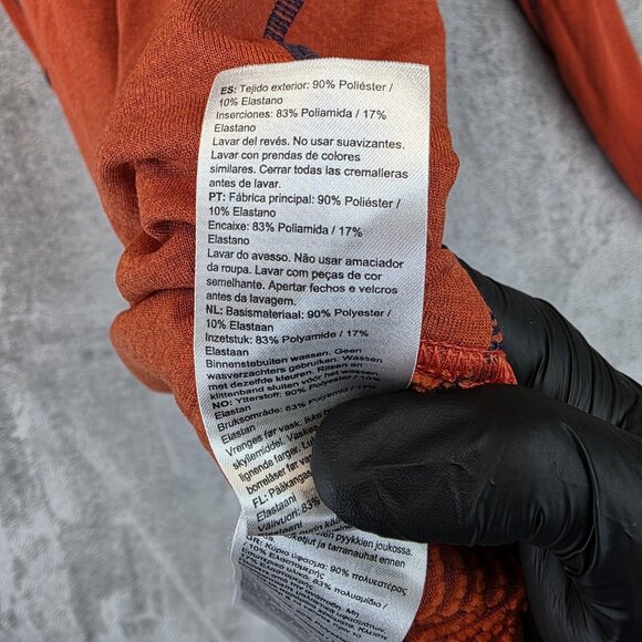 Mammut Pullover Mens Medium Orange Half Zip Chest Pocket Athletic Hiking Outdoor - Picture 10 of 12
